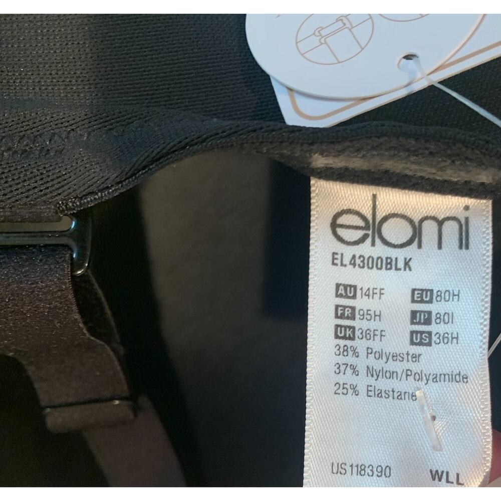 Elomi Smooth Underwire Molded Strapless Bra Size 36H NEW Black Full with Straps - Picture 7 of 8